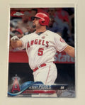ALBERT PUJOLS #45 2018 Topps Chrome Los Angeles Angels baseball card showing player in batting pose