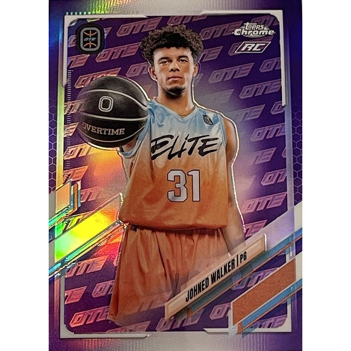 2021-22 Topps Chrome Overtime Johned Walker Purple OTE Refractor RC #100 283/299