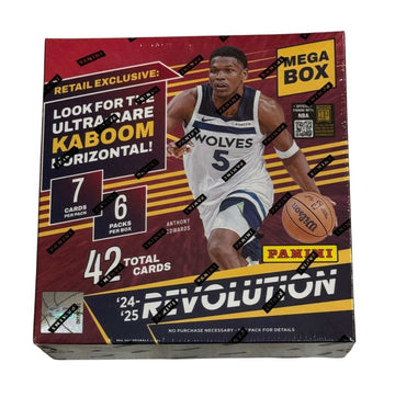 Panini Revolution 2024-25 Mega Box basketball trading cards sealed red box features Anthony Edwards image