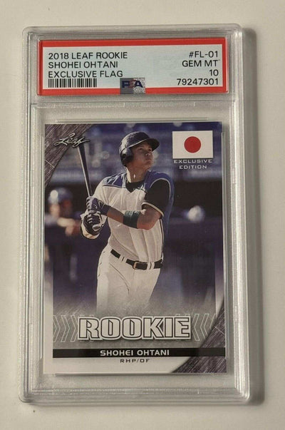 2018 Shohei Ohtani Leaf Rookie Exclusive Flag baseball card PSA 10 Gem Mint