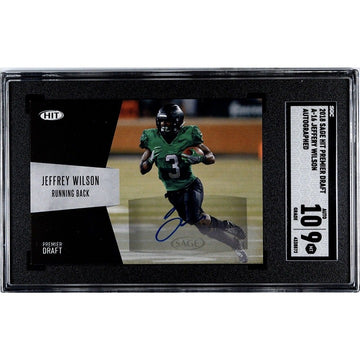 2018 Sage HIT PREMIER Draft Jeffrey Wilson RC NFL 49rs/Dolphins Card A-16 SGC 9*