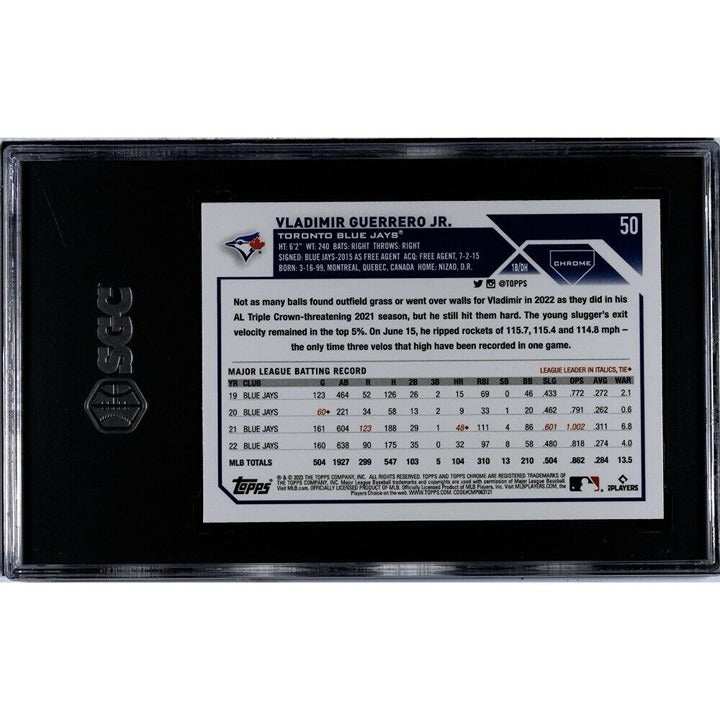 2023 Vladimir Guerrero Jr. Topps Chrome Sepia Refractor MLB Blue Jays graded SGC 10 baseball card