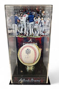Freddie Freeman signed 2021 World Series baseball with Atlanta Braves championship display case