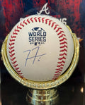 Freddie Freeman signed 2021 World Series baseball with Fanatics authentication and Braves championship display