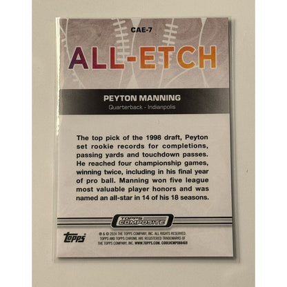 2023 Topps Composite Peyton Manning Topps Chrome All-Etch #CAE-7 - NFL Colts HOF