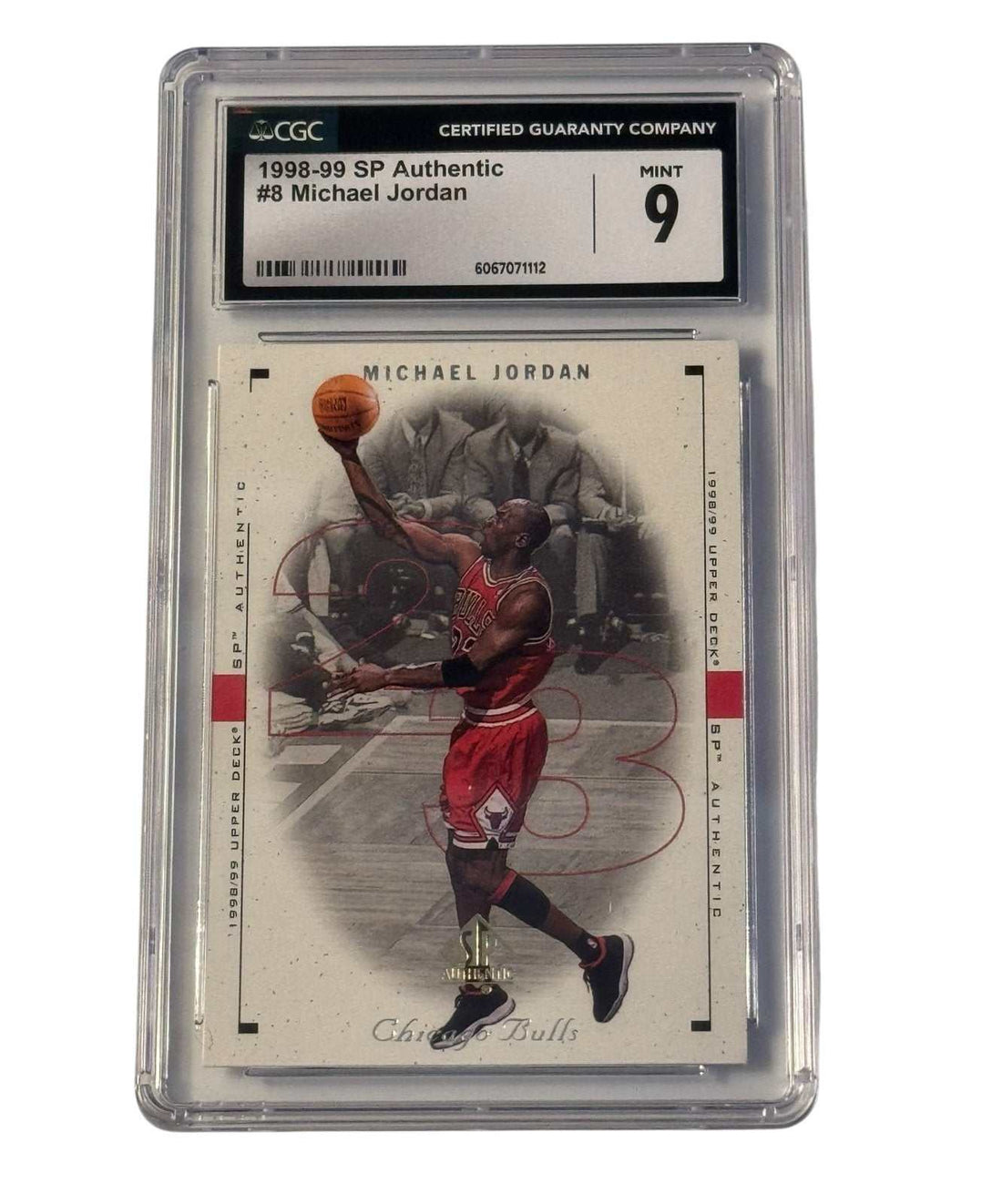 1998-99 UD SP Authentic Michael Jordan #8 Chicago Bulls CGC 9 Mint basketball card in protective slab