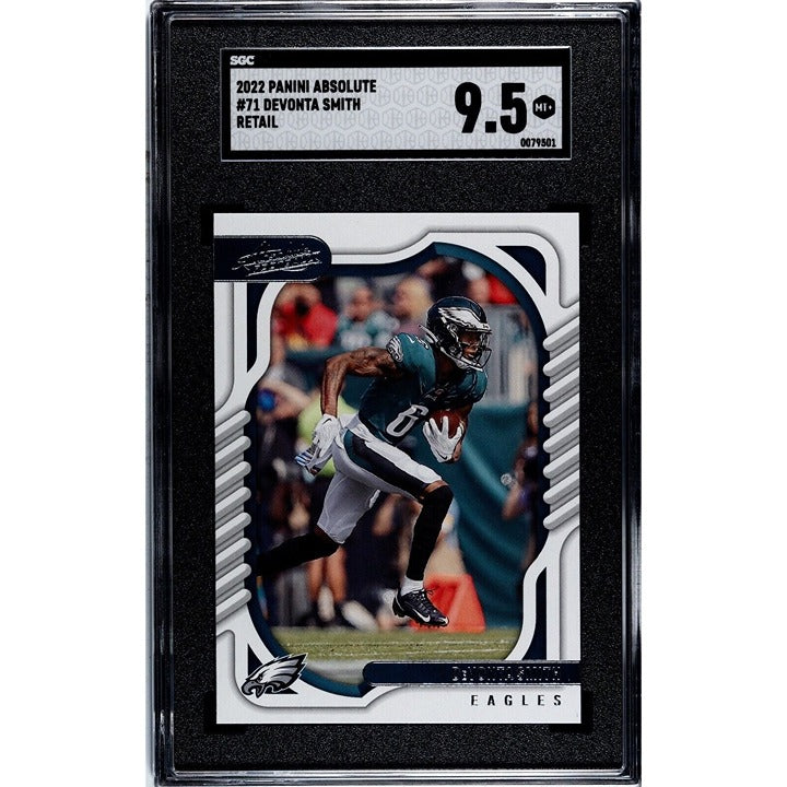 DeVonta Smith Green 2022 Panini Absolute #71 NFL Philadelphia Eagles QB SGC 9.5*