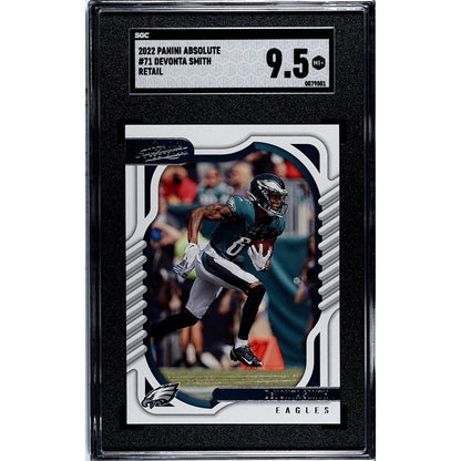 DeVonta Smith Green 2022 Panini Absolute #71 NFL Philadelphia Eagles QB SGC 9.5*