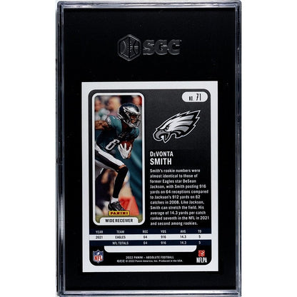 DeVonta Smith Green 2022 Panini Absolute #71 NFL Philadelphia Eagles QB SGC 9.5*