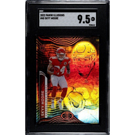 Sky Moore* RC* 2022 Illusions Football Card #45 - NFL Kansas City Chiefs SGC 9.5