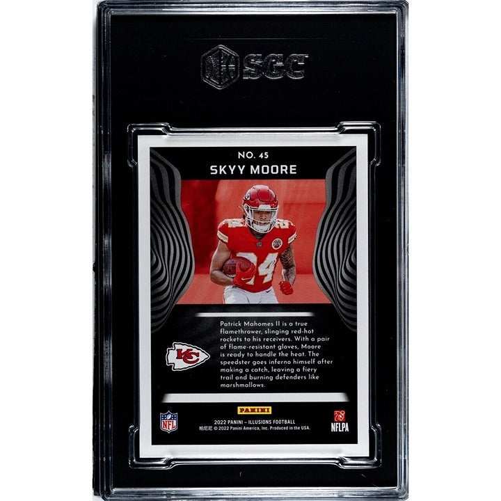 2022 Sky Moore Kansas City Chiefs Illusions RC football card graded SGC 9.5