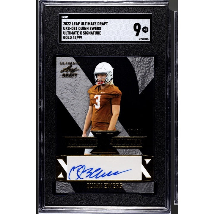 47/99* Quinn Ewers GOLD RC 2022 Leaf Ultimate Draft Ultimate X Sig UXS-QE1 SGC 9