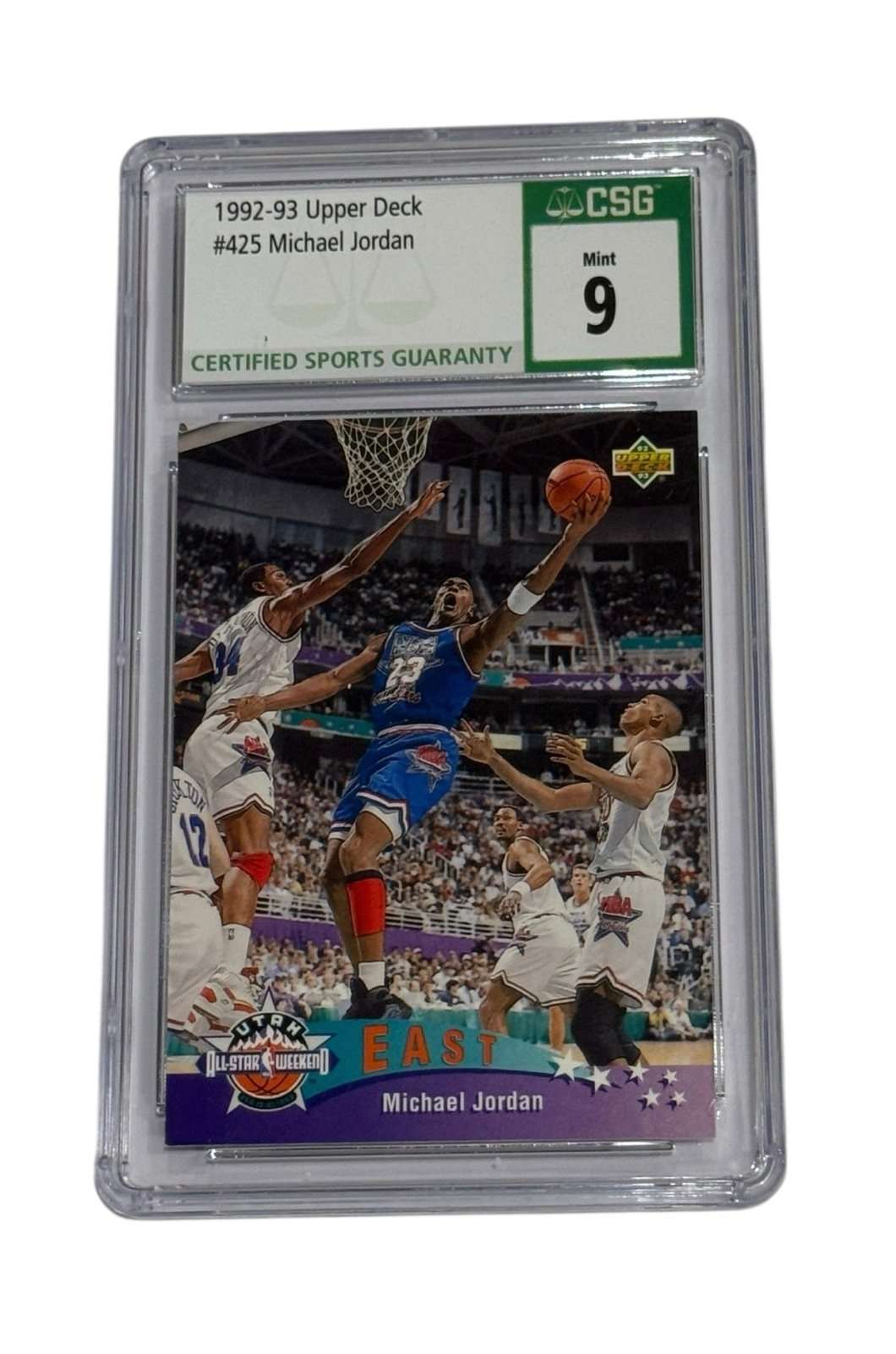 1992 Upper Deck Michael Jordan All Star #425 CSG 9 Mint certified basketball card in protective slab