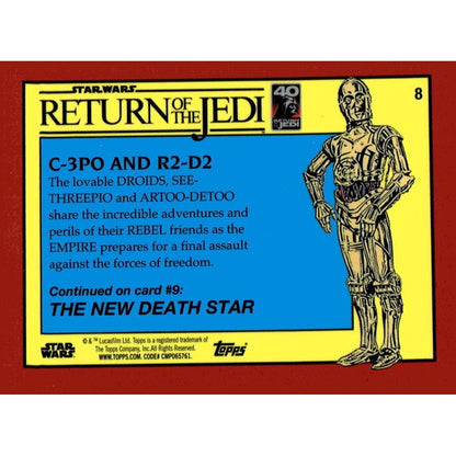 2023 Topps Chrome Sapphire Sapphire R2D2 And C-3PO Iconic Droids From Star Wars