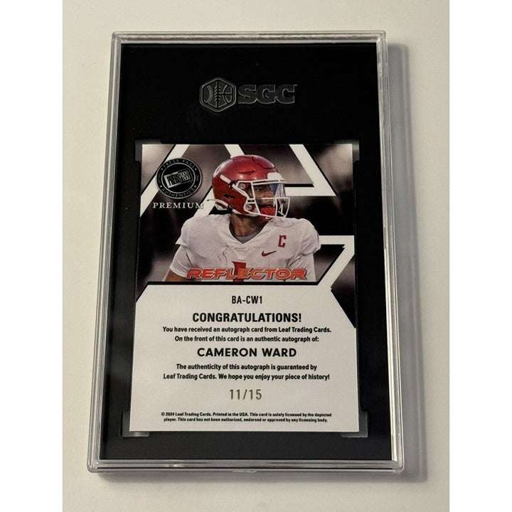 2024 Leaf Press Pass Cameron Ward autographed graded rookie card SGC 8.5