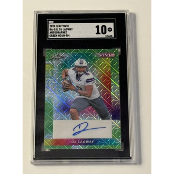 4/4 DJ Lagway RC* Auto 2024 LEAF VIVID FOOTBALL T-DJL Green MOJO GATORS - SGC 10