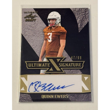 47/99 Quinn Ewers RC Auto 2022 Leaf Ultimate Sign. TEXAS Longhorns Card #UXS-QE1