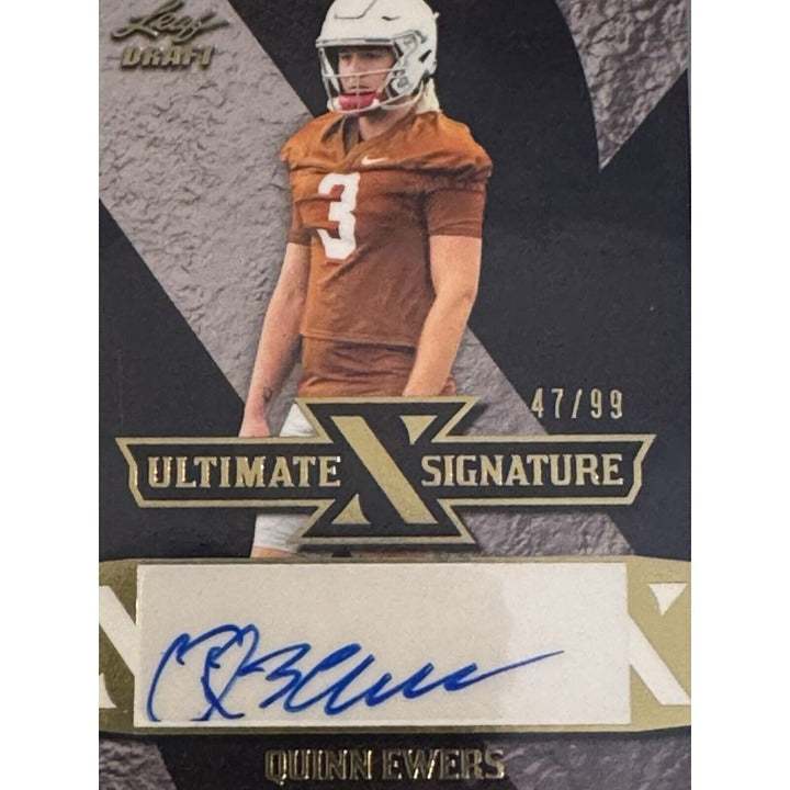 2022 Leaf Ultimate Signature Quinn Ewers rookie autograph trading card 47/99 Texas Longhorns
