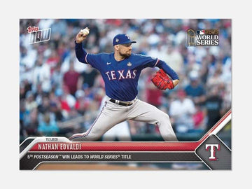 2023 World Series Nathan Eovaldi Texas Rangers Topps NOW baseball card