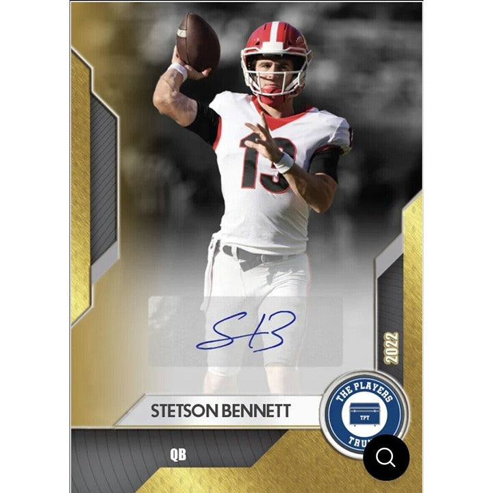 Stetson Bennett Gold #66/140 Auto 2022 Players Trunk 2 TIME CHAMPS/UGA Bulldogs*