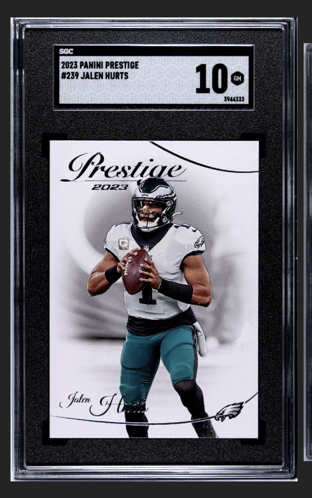 2023 Panini Prestige Jalen Hurts NFL Philadelphia Eagles football trading card SGC 10 graded