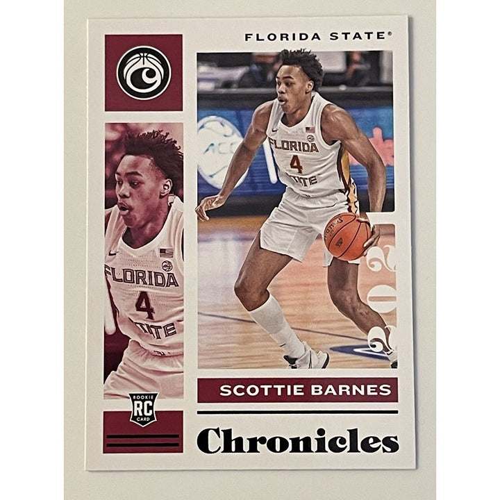 Scottie Barnes RC 2021 Panini Chronicles #7 Florida State NBA Toronto Raptors basketball trading card