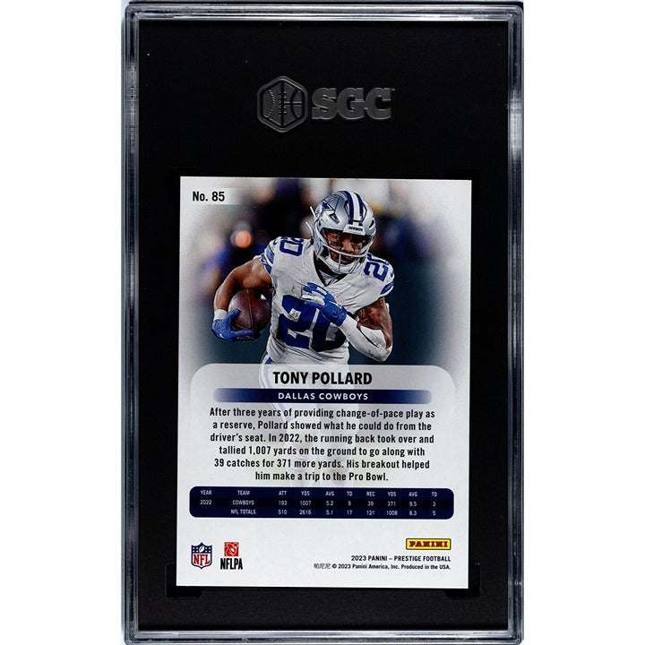 2023 Prestige Tony Pollard Xtra Points Green Dallas Cowboys trading card SGC 9.5