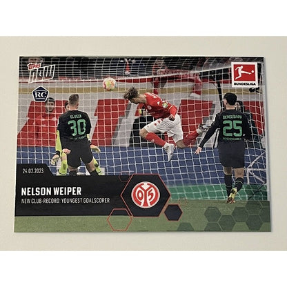 2023 Topps Now Nelson Weioer RC FSV MAINZ BUNDESLIGA Record Youngest Goal Scorer