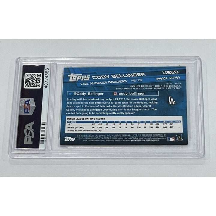 2017 Topps Update Cody Bellinger Rookie Swinging Baseball Card PSA 9 Mint