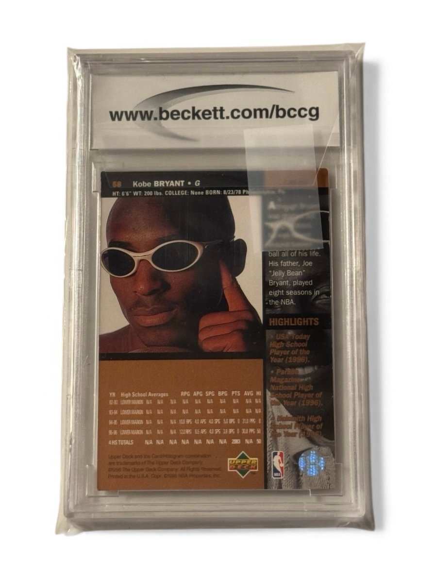 1996-97 Upper Deck Kobe Bryant rookie card graded BCCG 9, Lakers collectible