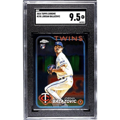 Jordan Balazovic 2024 Topps Chrome Rookie* #198 Minnesota Twins Baseball SGC 9.5