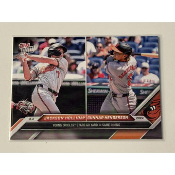 Jackson Holliday & Gunnar Henderson Go Yard Baltimore Orioles 2024 Topps Now 513