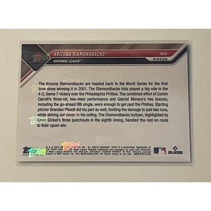 Arizona Diamondbacks 25/49 Advance World Series 2023 MLB TOPPS NOW - Card #1044*