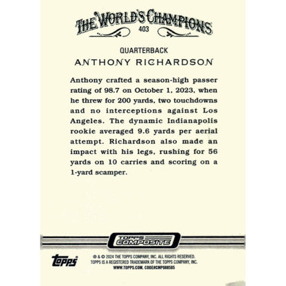 2023 Topps Composite  - NFL Football - Anthony Richardson RC* Indianapolis Colts