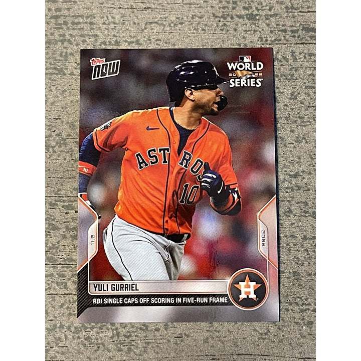 Yuli Gurriel Astros 2022 World Series Game 4 Topps Now Card #1148 with 5 runs scored