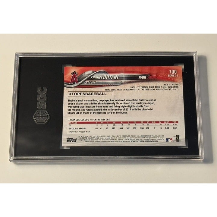 SGC 9.5 Shohei Ohtani RC* 2018 TOPPS PITCHING Rookie Card #700 - MLB LA DODGERS*