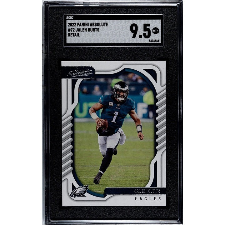 2022 Panini Absolute Jalen Hurts Card Number 72 NFL Philadelphia Eagles SGC 9.5*
