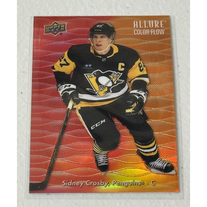 Sidney Crosby 2023-24 Upper Deck NHL Allure Color Flow Red Orange CF-18 Penguins