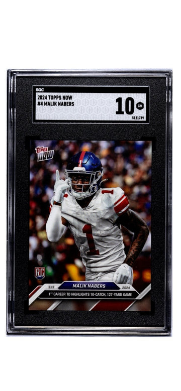Malik Nabers RC 2024 Topps NOW NFL New York Giants rookie card SGC 10 gem mint
