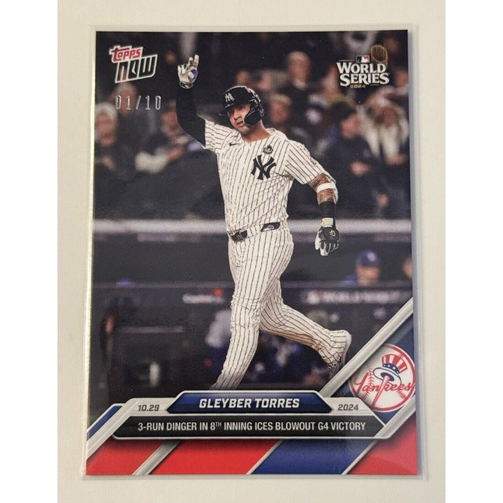 1/10 Glaber Torres 2024 Topps NOW 3 Run HR Ices WORLD SERIES Yankees GAME READY!