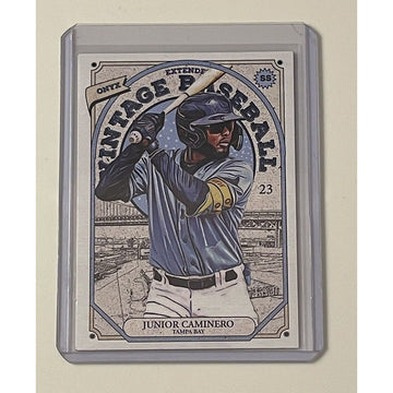 2023 Onyx Vintage Extended Baseball Junior Caminero Blue Ink RC - MLB Tampa Rays