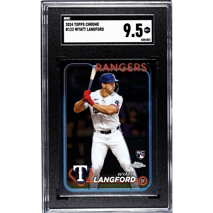Wyatt Langford RC - 2024 Topps Chrome Rookie Card 122 MLB Texas Rangers Baseball
