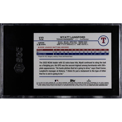 Wyatt Langford RC - 2024 Topps Chrome Rookie Card 122 MLB Texas Rangers Baseball