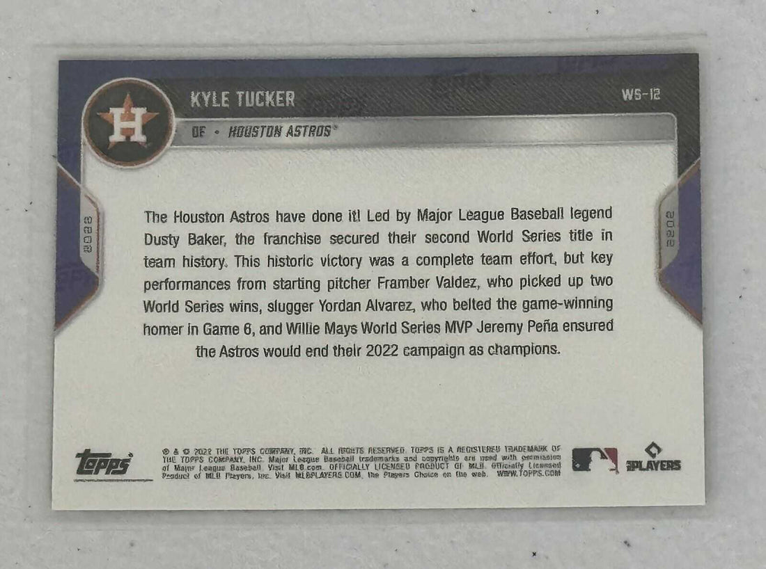 2022 Topps Now Kyle Tucker Houston Astros World Series Champions trading card WS-12