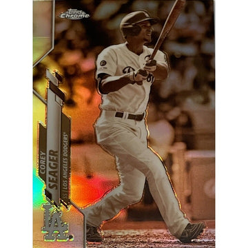 2020 Topps Chrome Corey Seager MLB Negative REFRACTOR Card #196 - Dodgers/Texans