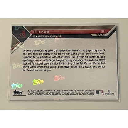2023 WS MLB Topps NOW 1049 Ketel Marte World Series* 1ST SB Arizona D’Backs Card
