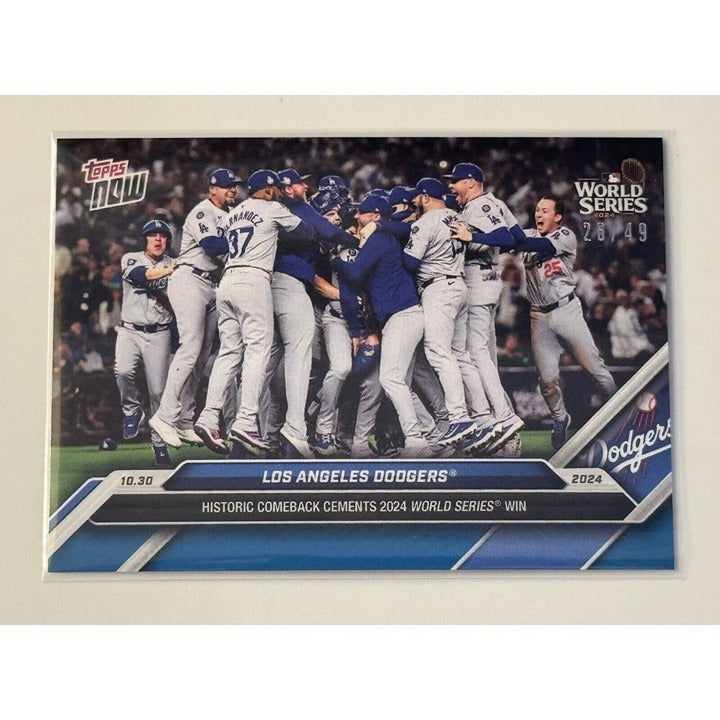 26/49* 2024 Topps Now! LA Dodgers HISTORIC COMEBACK Wins WORLD SERIES 885 READY!