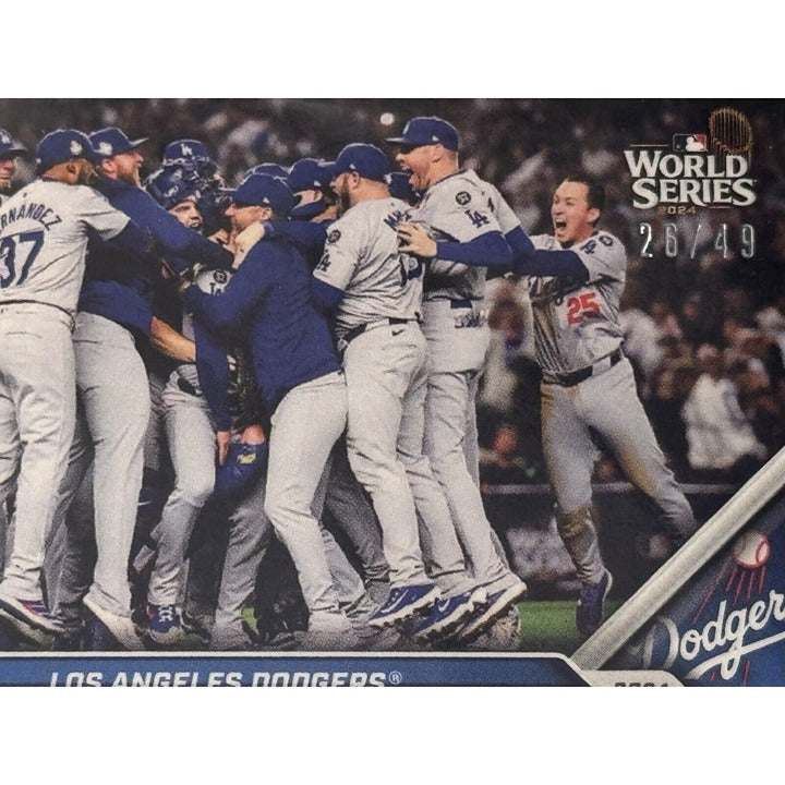2024 Topps Now LA Dodgers historic comeback World Series win limited edition trading card 26/49