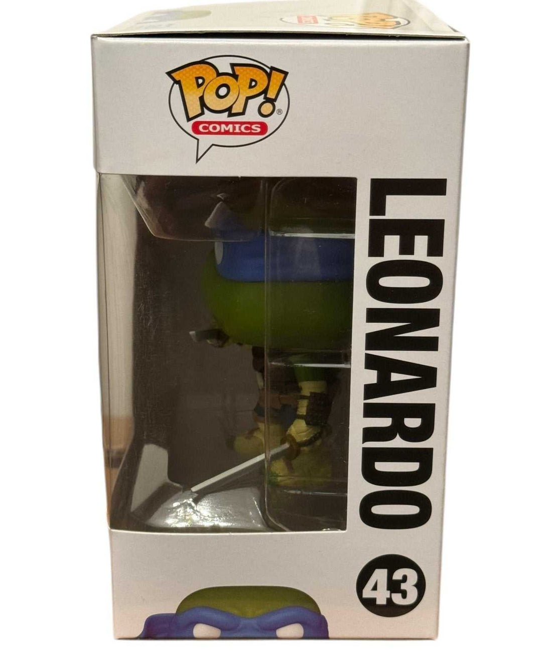 Funko Pop Comics Leonardo vinyl figure from TMNT The Last Ronin with dual swords and detailed armor in mint boxed condition