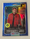 Luka Doncic 2019-20 NBA Hoops Premium Backstage Pass holographic basketball card in red jacket